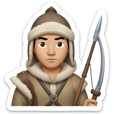 Inuit hunter with harpoon sticker