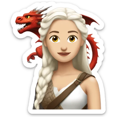 Daenerys Targaryen with dragon sticker