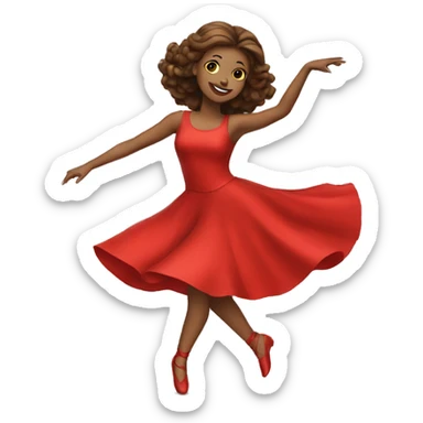 woman dancing emoji ios red dress sticker
