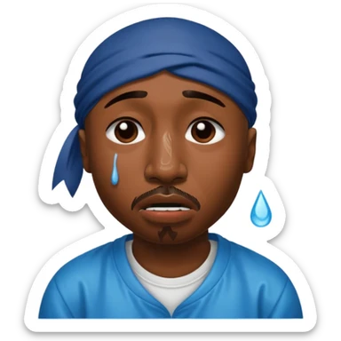 tupac, crying, fat sticker