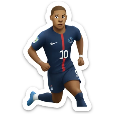 Kylian Mbappé running on field sticker