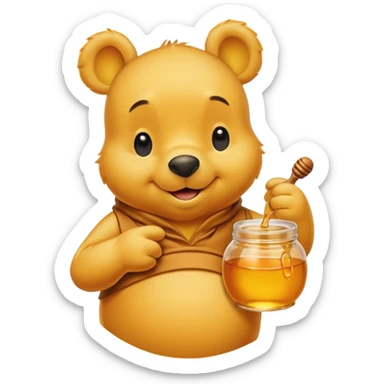winnie the poo with honey pot sticker