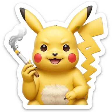 Pikachu smoking weed sticker