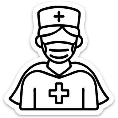 Nurse hero with medical mask sticker