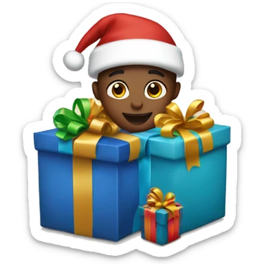 Opening christmas presents sticker