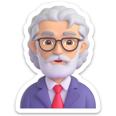 Professor Oak from Pokemon with grey hair sticker