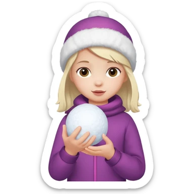 little girl with snowball











 sticker