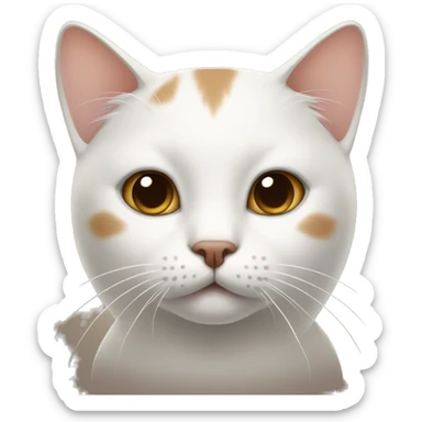 white siam cat with brown face sticker