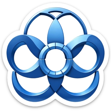 Abstracte staf van Olympia'18 met de hoofdkleuren blauw en wit sticker