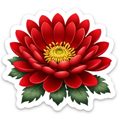 chrysanthemum flower red tattoo without the middle yellow sticker