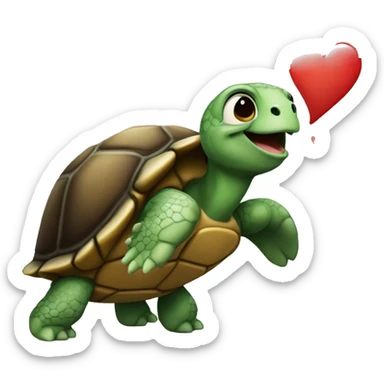 Turtle with a heart sticker