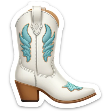 white cowgirl boot sticker