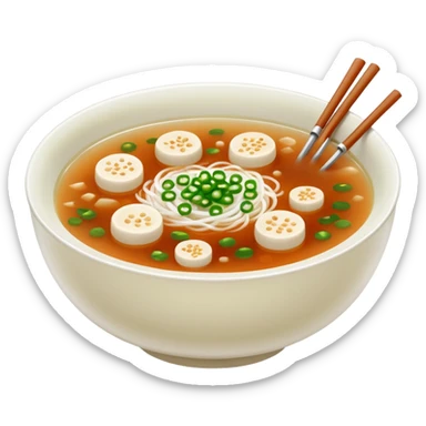 Make an emoji of tteokguk, a traditional Korean food. sticker