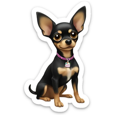 black and tan chihuahua on the beach sticker
