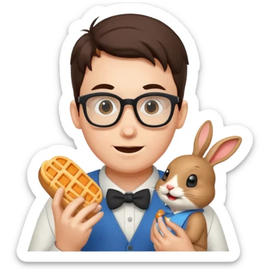 nerd face emoji eats coderabbit logo sticker