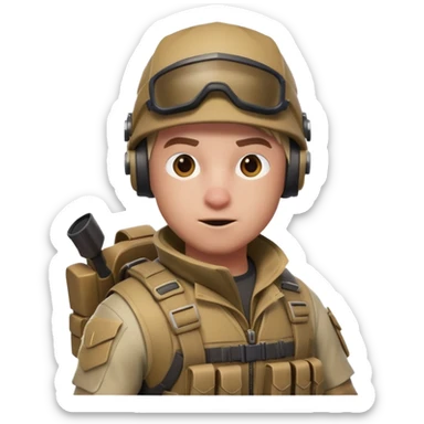 John Pork dressed as a Fortnite skin, tactical gear, playful expression sticker