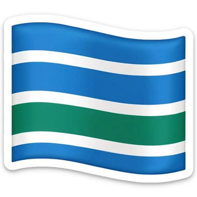 simple rectangular flag of Siberia with three horizontal stripes: white on top, green in the middle, blue on the bottom, minimalistic, no text, no emblem, clean design sticker