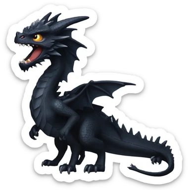 Dragón negro furia nocturna sticker
