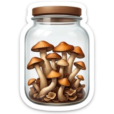 Dried mushrooms in a jar sticker