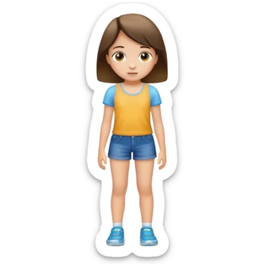 Child 8 year old girl standing  no shorts no shirt sticker