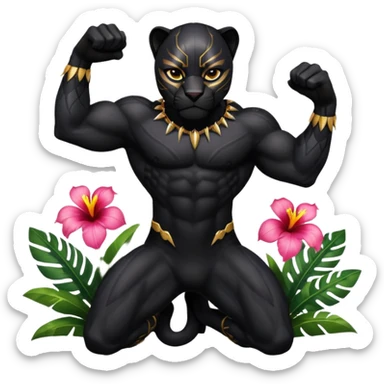 Pacific island styled black panther  sticker