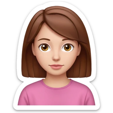 woman casual pink cloth brown hair  sticker