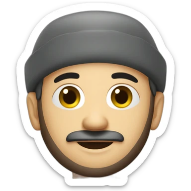 italian bald guy with black beard in a chef uniform sticker