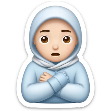 cartoon character shivering with cold saying brr sticker