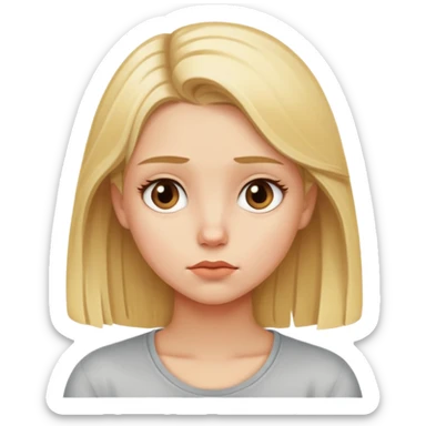 Blond girl thinking sticker