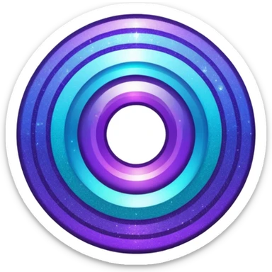 Glitter purple and cian inner circle sticker