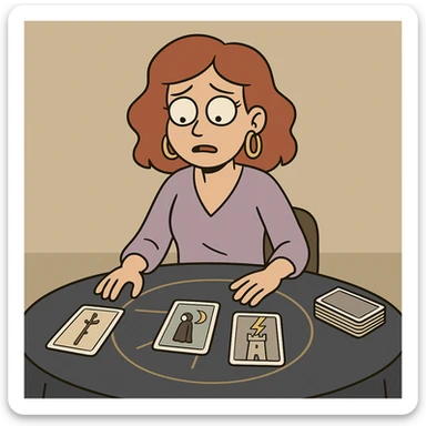 modern tarot table with minimalist design and cards sticker