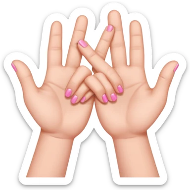 Little fingers locked two hands pinky promise sticker