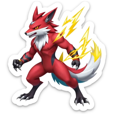 Shiny Epic Handsome Badass Zoroark-Zangoose-Zeraora-hybrid (Full body) sticker