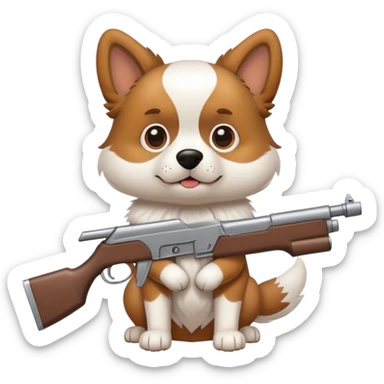 Hund der eine waffe hat sticker