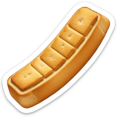 elongated  crescent-shaped crescent moon crouton without a face sticker