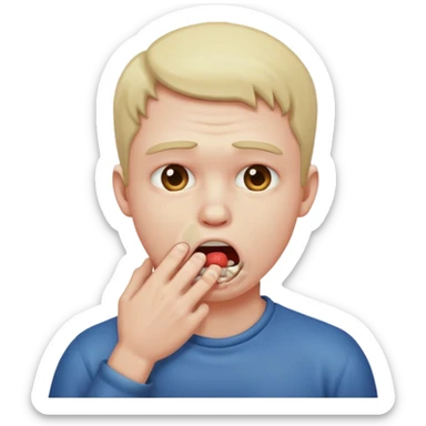 A guy choking himself  sticker