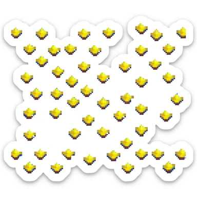 yellow volumetric 4-pointed star, four terminal star sticker