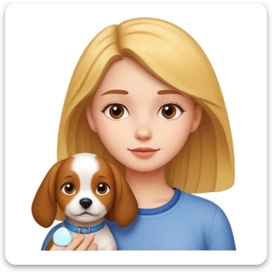 girl and dog posing cute sticker