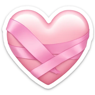 Light pink heart with ribbon sticker