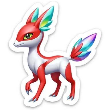 Shiny Colorful Meloetta-Latias-Koraidon-Peppercat-Protogen-Pokémon-Digimon-Fakémon-fusion-hybrid-creature sticker