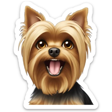 Scary dog Yorkie sticker