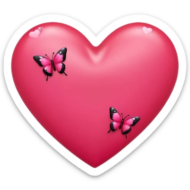 Really cool heart emoji for my sick girlfriend that’s mainly  red & black. With just tiny hot pink butterflies on it.  sticker