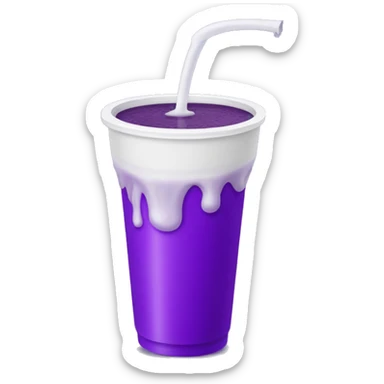 Purple drink pouring out of a styrofoam cup sticker