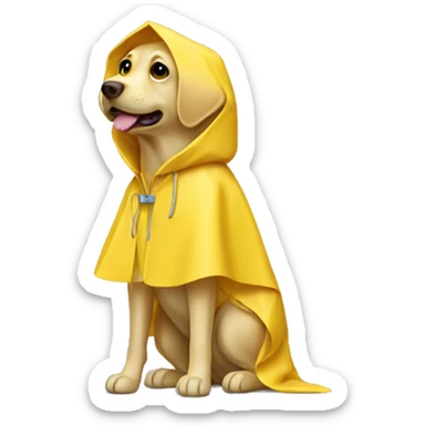 Yellow Labrador wearing a raincoat  sticker
