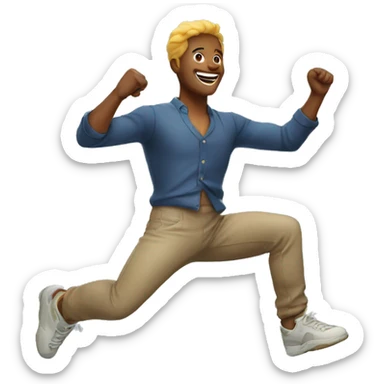  man doing jumping jack sticker