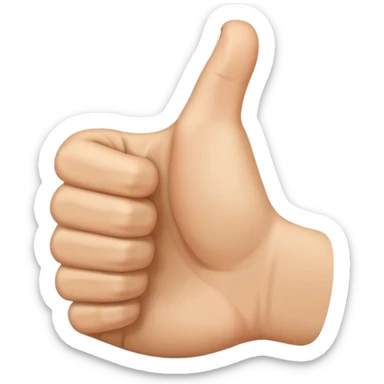 Thumbs up but the thumb is bent at 45 degree angle sticker