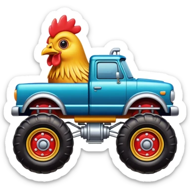 a chicken monster truck sticker