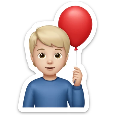 a little kid with balloon sticker