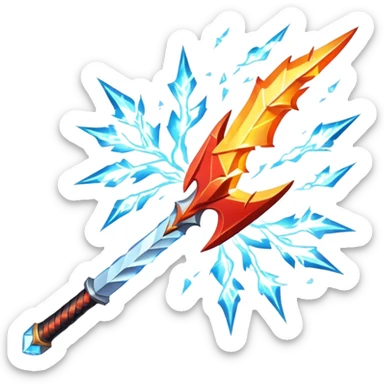 Fire sword x lightning x ice x wind sticker