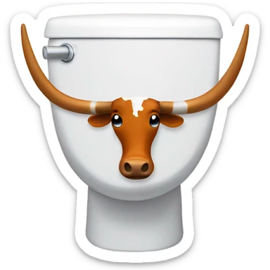 Longhorn in toilet bowl  sticker